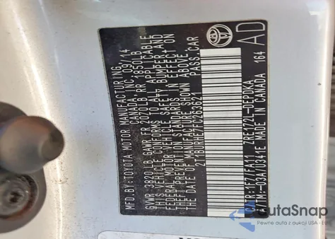 2015 Toyota Corolla L z USA, uszkodzony, nr VIN 2T1BURHE7FC263621